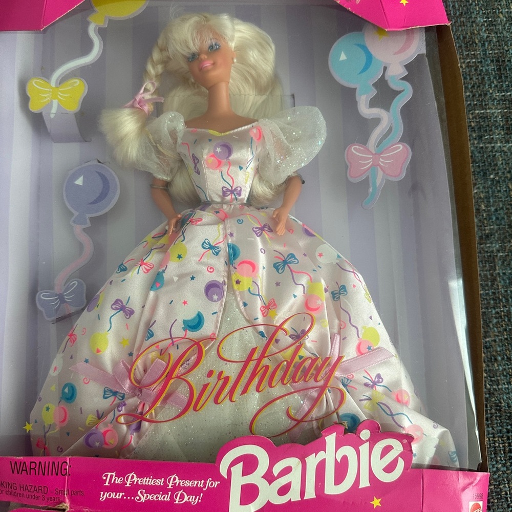 1996 Mattel Barbie Birthday Celebration Doll with Pink and Yellow Accents